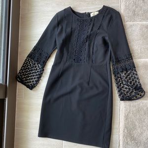 Long sleeve black lace dress